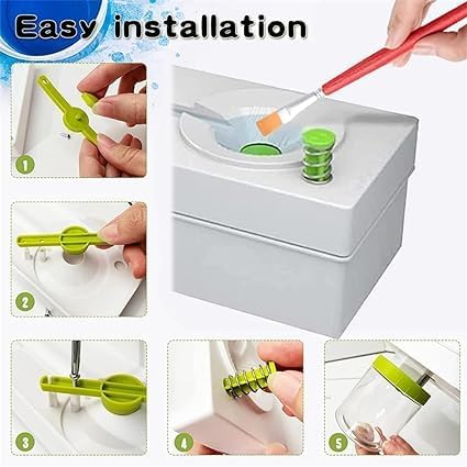 Paint Brush Cleaner Set - Brush Rinser Auto Water Dispensing for Plastic, Watercolor & Water-Based Paints, Paint Brush Washer, Painting Water Dispenser (Pack of 1 Multicolor) - Toy Temple