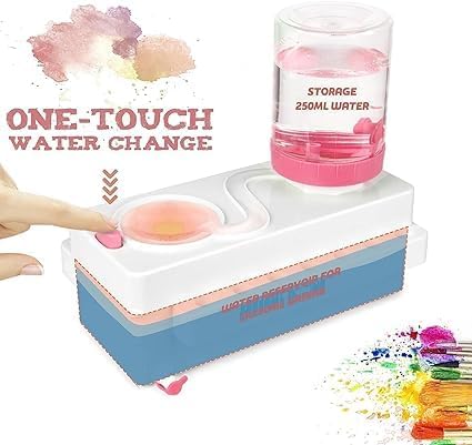 Paint Brush Cleaner Set - Brush Rinser Auto Water Dispensing for Plastic, Watercolor & Water-Based Paints, Paint Brush Washer, Painting Water Dispenser (Pack of 1 Multicolor) - Toy Temple