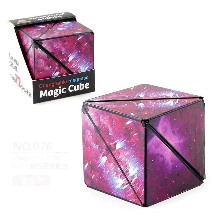 Magic Cube 72 Shape Shifting Puzzle Box - Magnetic Cube Puzzle Fun Cube - Fidget Cube Mind-Challenging Fun Game Magnetic Cube - Toy Temple