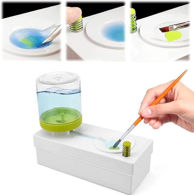 Paint Brush Cleaner Set - Brush Rinser Auto Water Dispensing for Plastic, Watercolor & Water-Based Paints, Paint Brush Washer, Painting Water Dispenser (Pack of 1 Multicolor) - Toy Temple