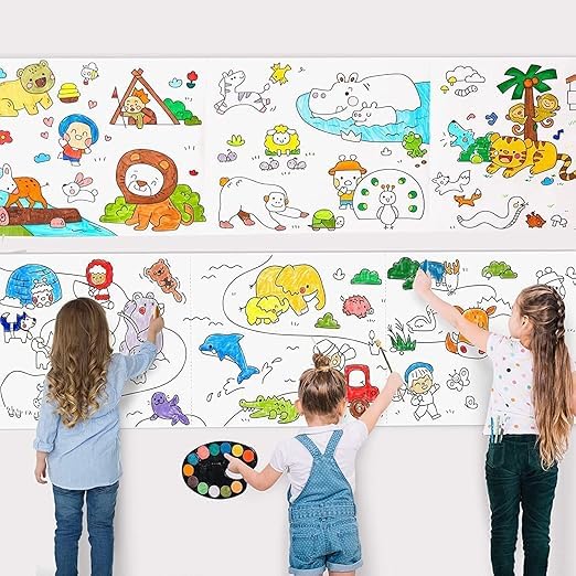 Children's Drawing Roll, Coloring Paper Roll for Kids, 30 X 300 Cm DIY Painting Drawing Paper Roll, Sticky Kids Art Roll, Early Educational Toys for Kids - Toy Temple