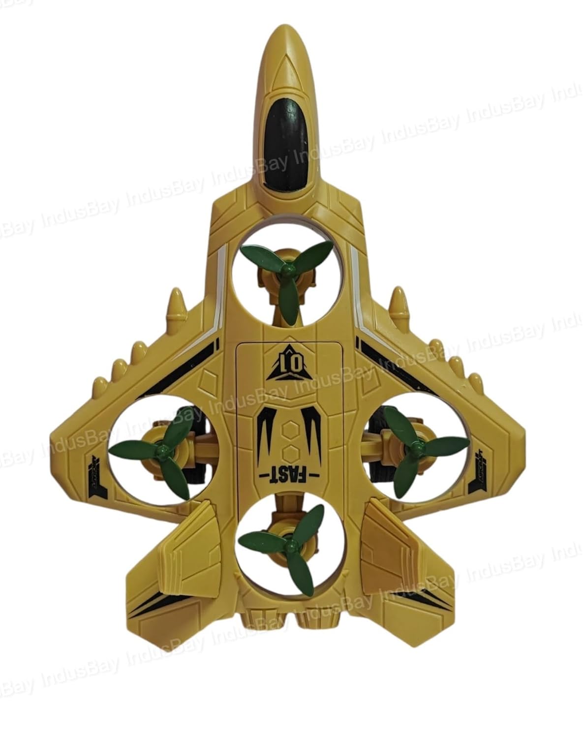 6.6 Inch Inertia Friction Army Fighter Jet Unbreakable Toy with Rotating Fans, Aircraft Toys for Kids, Blue, Push Aircraft - Toy Temple