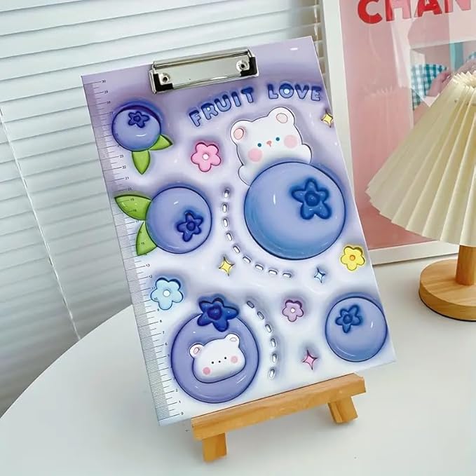 Paper Clipboard Writing Pad, Wooden Pad for Writing, 3D Printed Board with Clip, Lightweight Clipboard Writing Pad for Kids Study Exam (Multi-Color) - Toy Temple