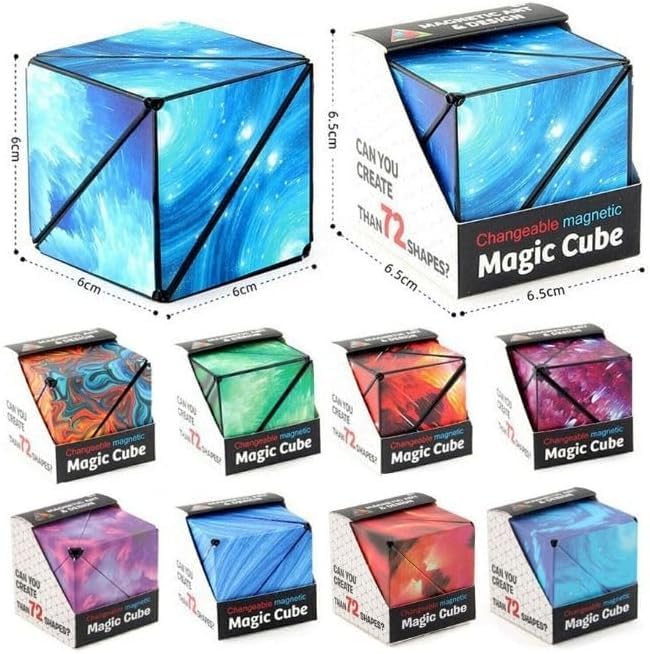 Magic Cube 72 Shape Shifting Puzzle Box - Magnetic Cube Puzzle Fun Cube - Fidget Cube Mind-Challenging Fun Game Magnetic Cube - Toy Temple