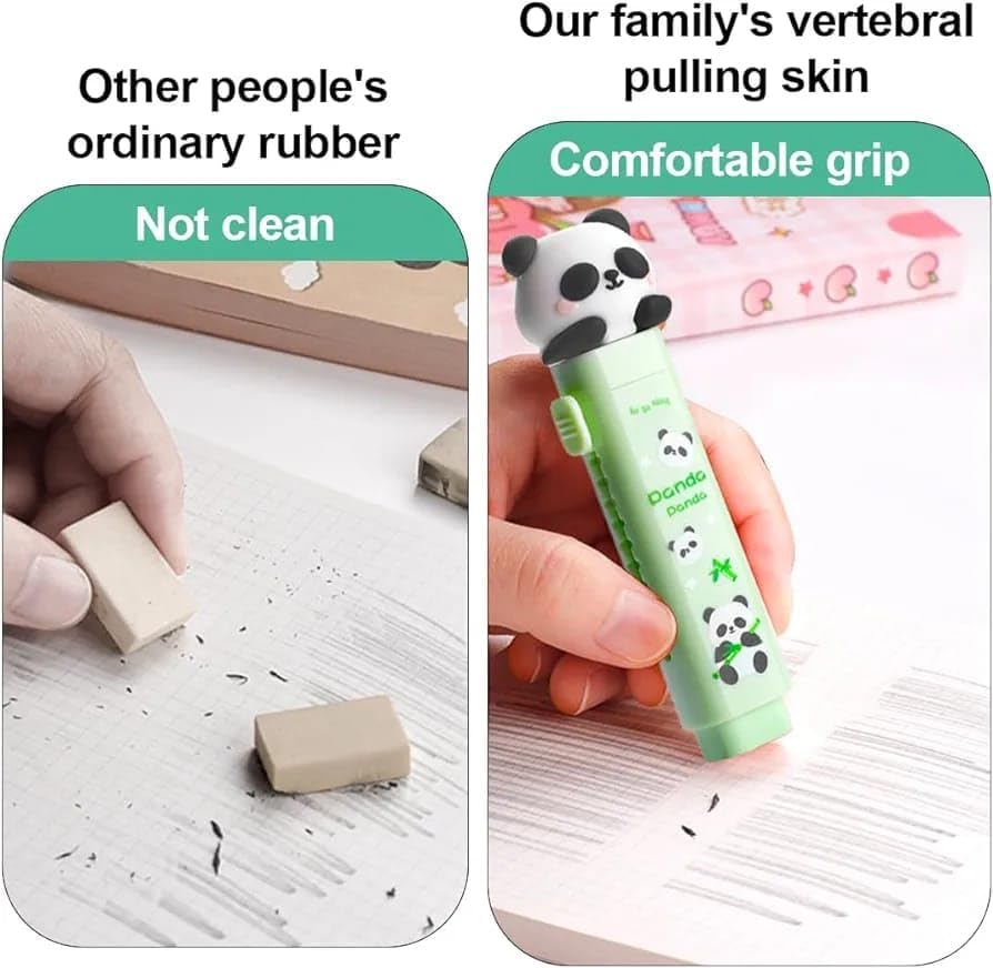 Eraser Combo for Kids – Cutter Shaped Eraser Set for Kids, Stationary Set for Kids, Rubber Eraser for Kids, Fancy Kawaii Erasers – Pack of 1 (Panda or Unicorn) - Toy Temple