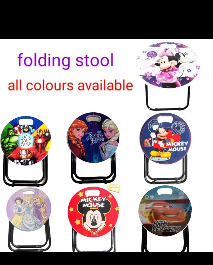 Cartoon Print Stool for Kids, (Any Random Cartoon Character), Pack of 1 - Toy Temple