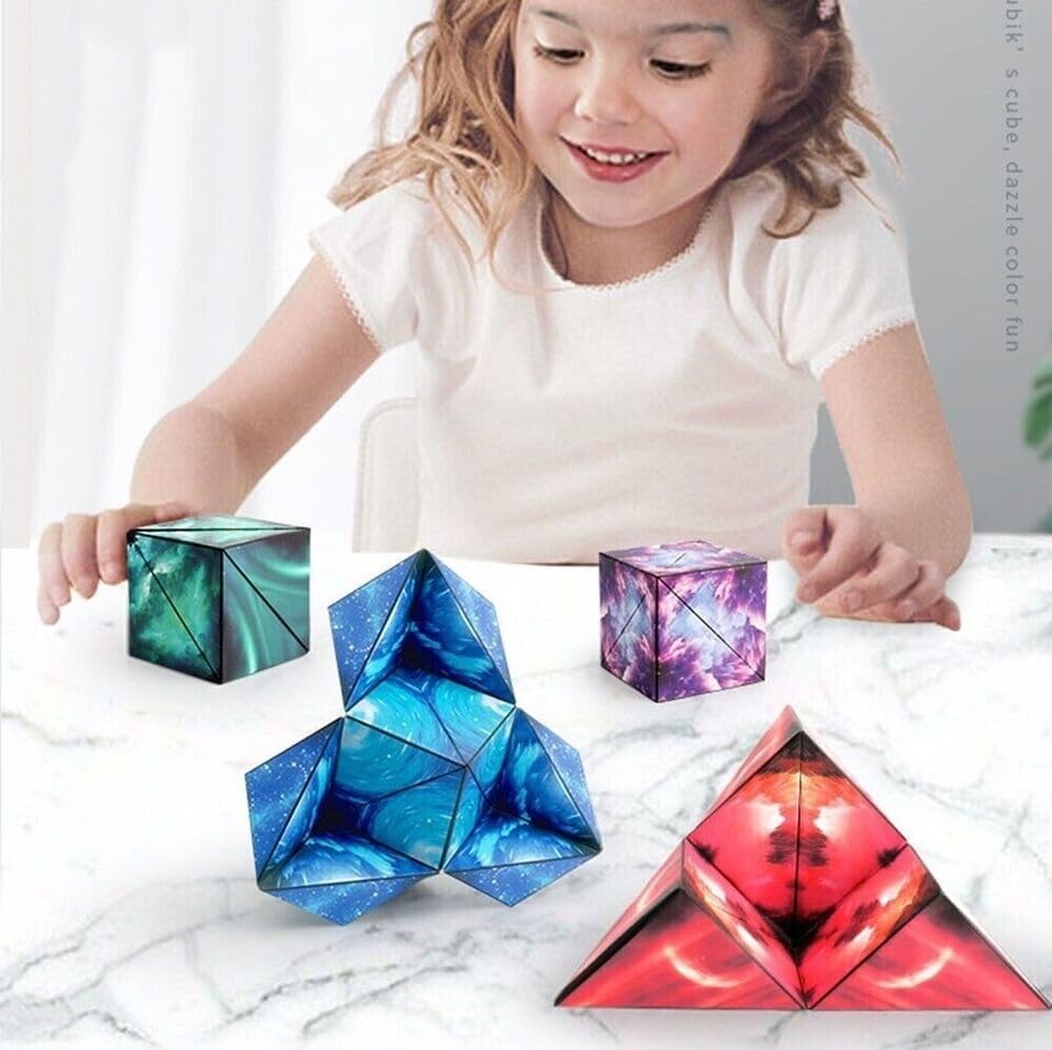 Magic Cube 72 Shape Shifting Puzzle Box - Magnetic Cube Puzzle Fun Cube - Fidget Cube Mind-Challenging Fun Game Magnetic Cube - Toy Temple