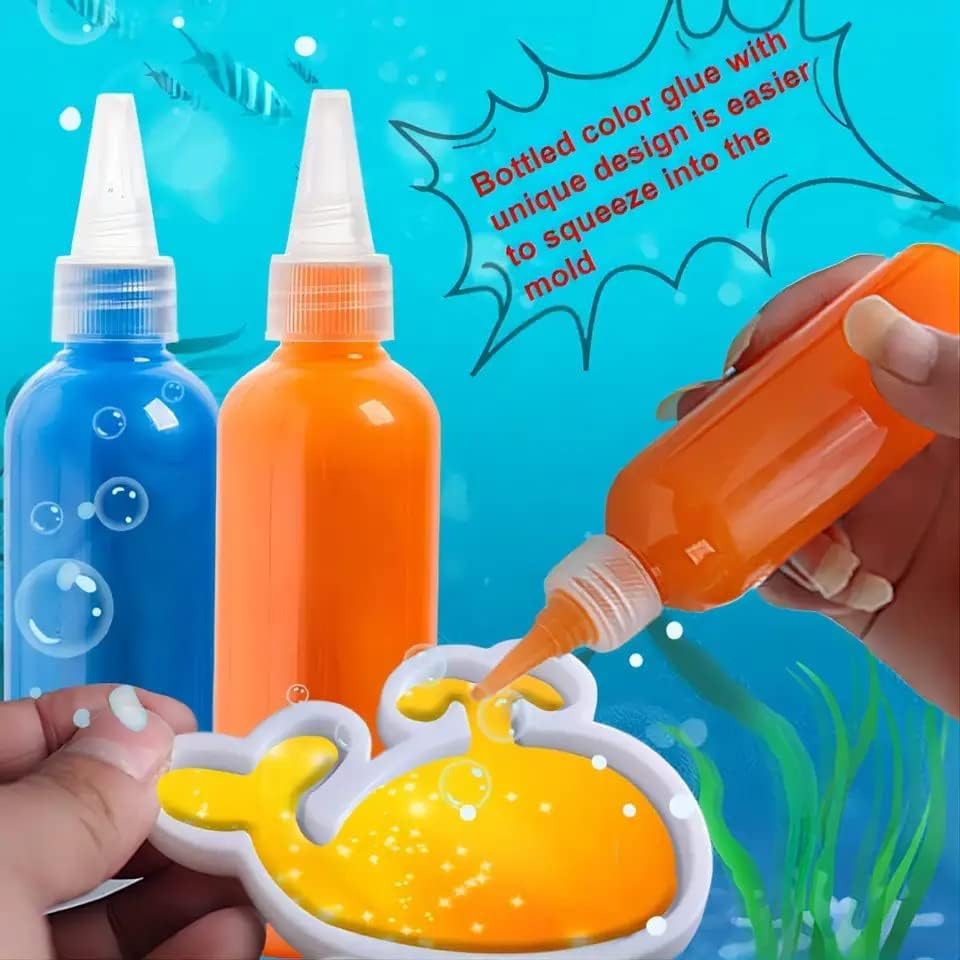 Magic Water Elf Toy Kit 3D Handmade Water Toy, Aqua Fairy Toy Set for Kids(4Pcs Bottle & 4Pcs Mold)