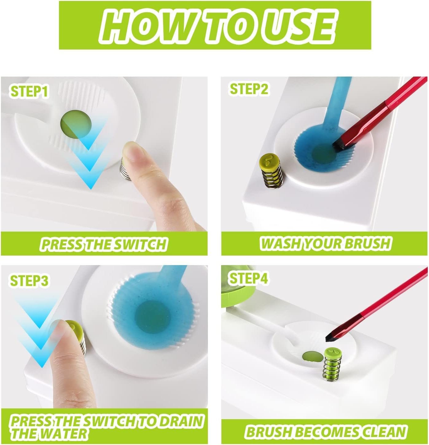 New Paint Brush Cleaner - Brush Rinser,Paint Brush Rinser, Paint Brush Rinse with Drain, Multifunctional Paint Brush Cleaner, Paint Brushes Cleaning Tool for Acrylic Paints - Toy Temple