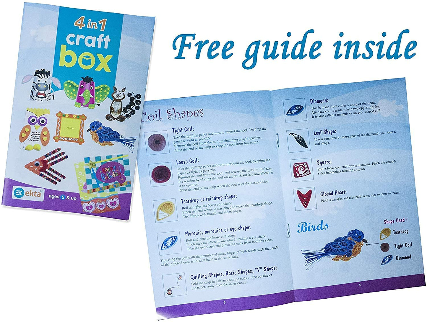 4 in 1 Craft Box Colouring, Candy Game, Paper quilled Game All in one Game for Kids for Girls