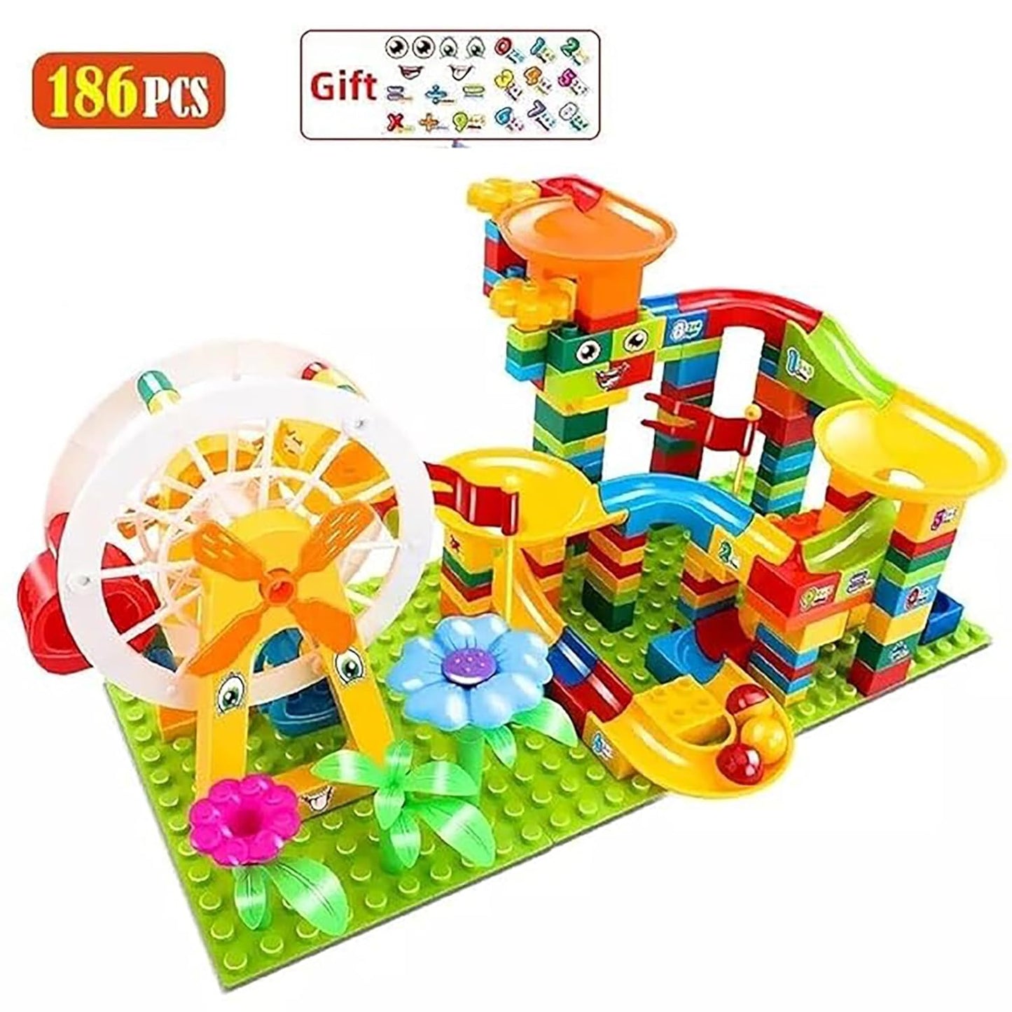 Brain Development Variable Sliding Blocks Building Blocks Assembly Blocks Educational Blocks Toy for Kids Boys Girls 3+ Years Plastic Multicolour- 186 pcs - Toy Temple