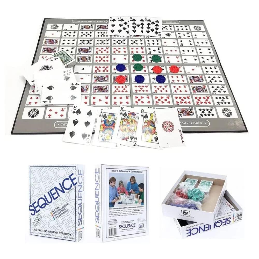 Sequence Board Game | Family Card Game for Adults Kids Sequence Game Party & Fun Board Game