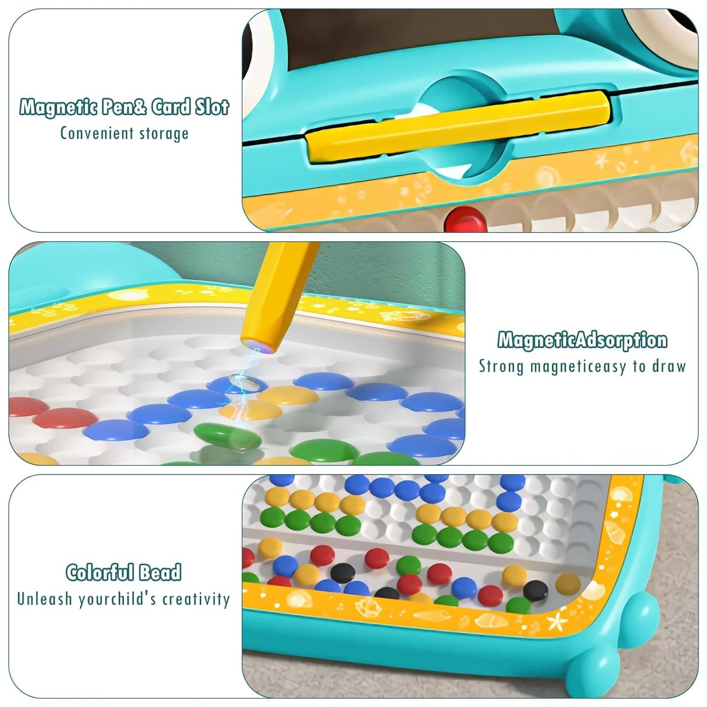 Crab Magnetic Drawing Board with Pen & Beads Kids Educational Toys - Toy Temple