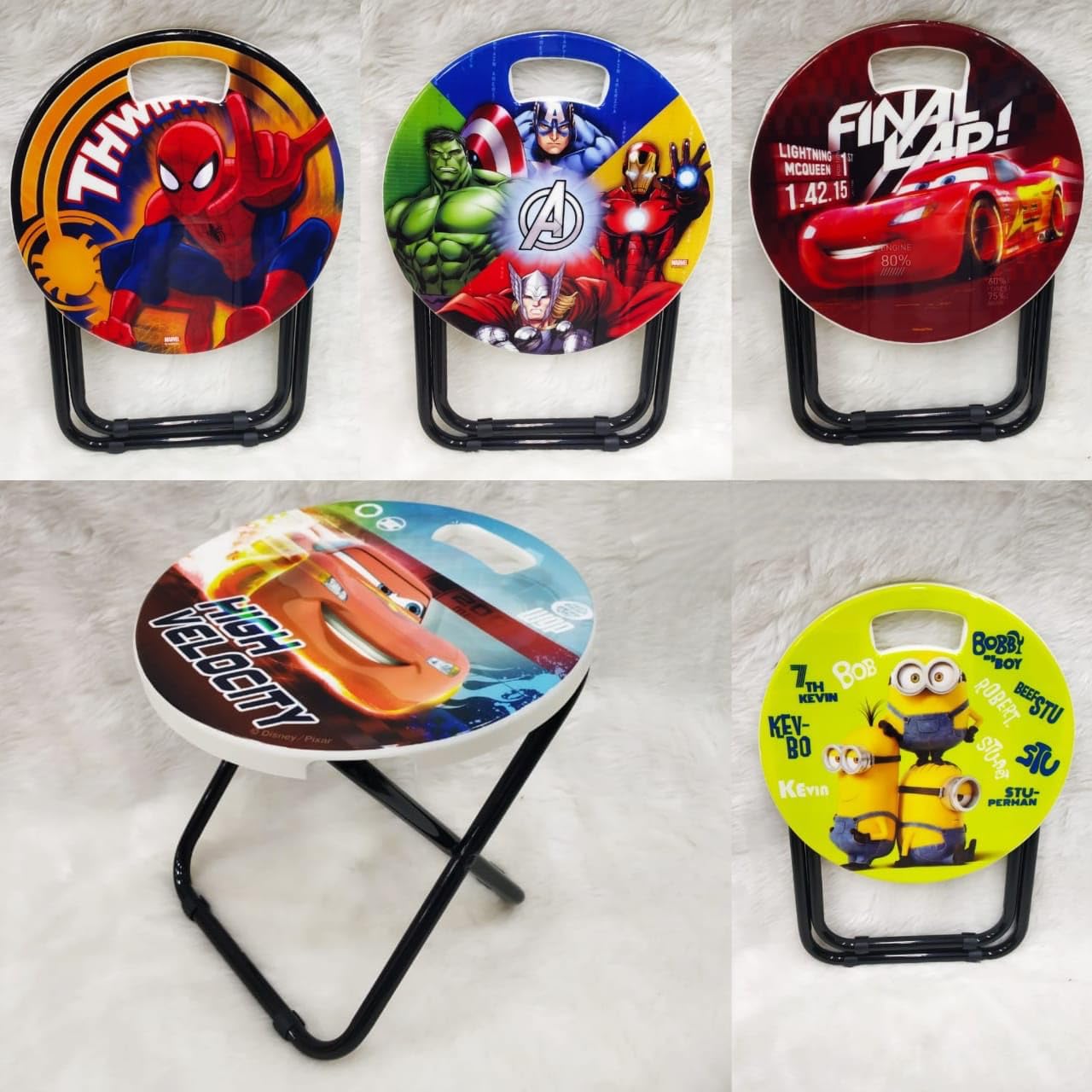 Cartoon Print Stool for Kids, (Any Random Cartoon Character), Pack of 1 - Toy Temple