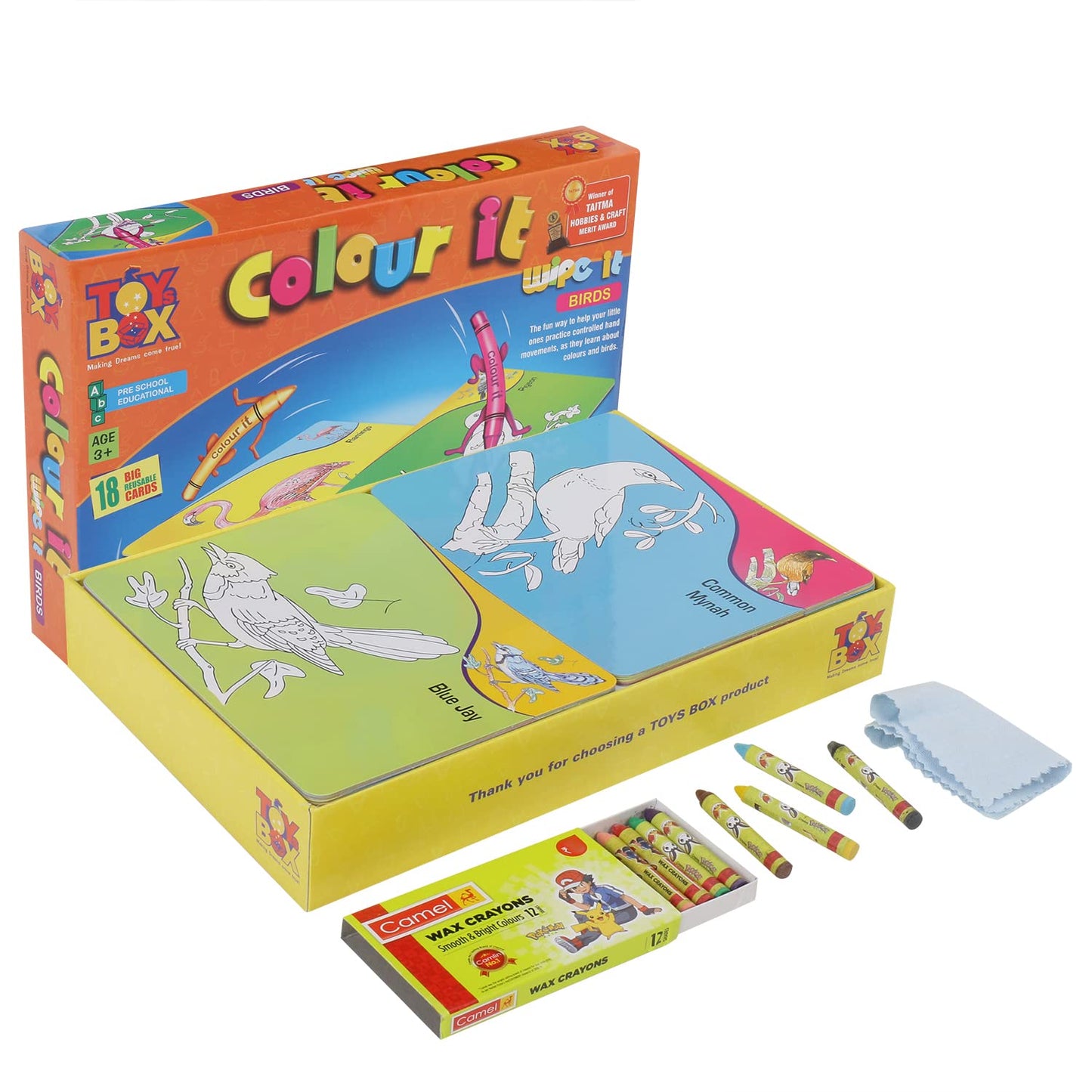 Colour it Wipe it Birds educational Creative Game for Kids to Enhance Their Learning
