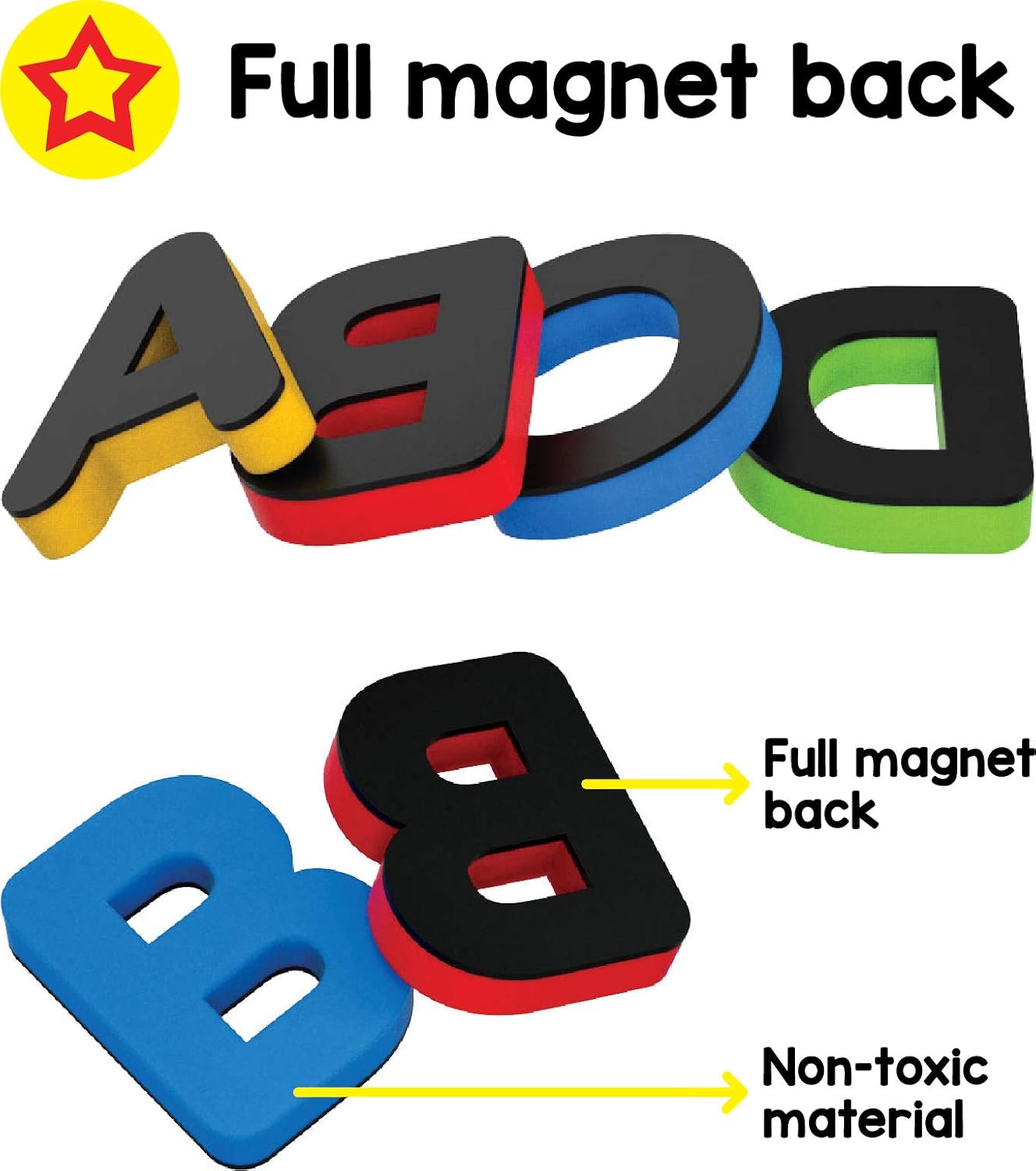 Magnetic Learn To Write Capital Letters - Includes Write And Wipe Magnetic Board, 26 Capital Letter Magnets, Dry Erase Sketch Pen And Duster - Simplify Teaching & Learning