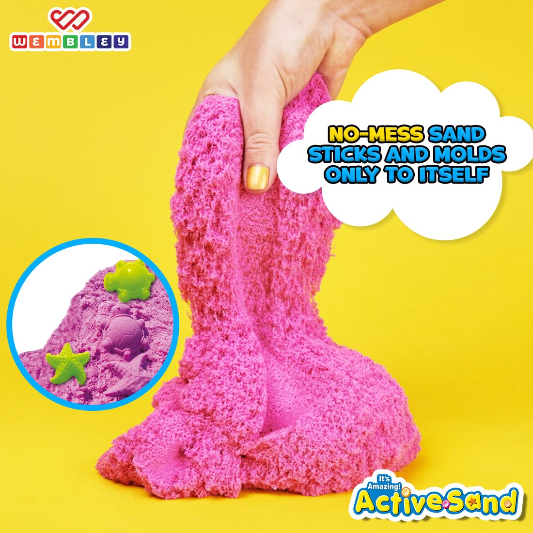 Active Sand Art For Kids Craft Activity Kit | Easy To Shape | Kinetic Sand For Kids With Moulds 8 Different Shapes | Satisfying Clay Pit Indoor Games | Multicolor
