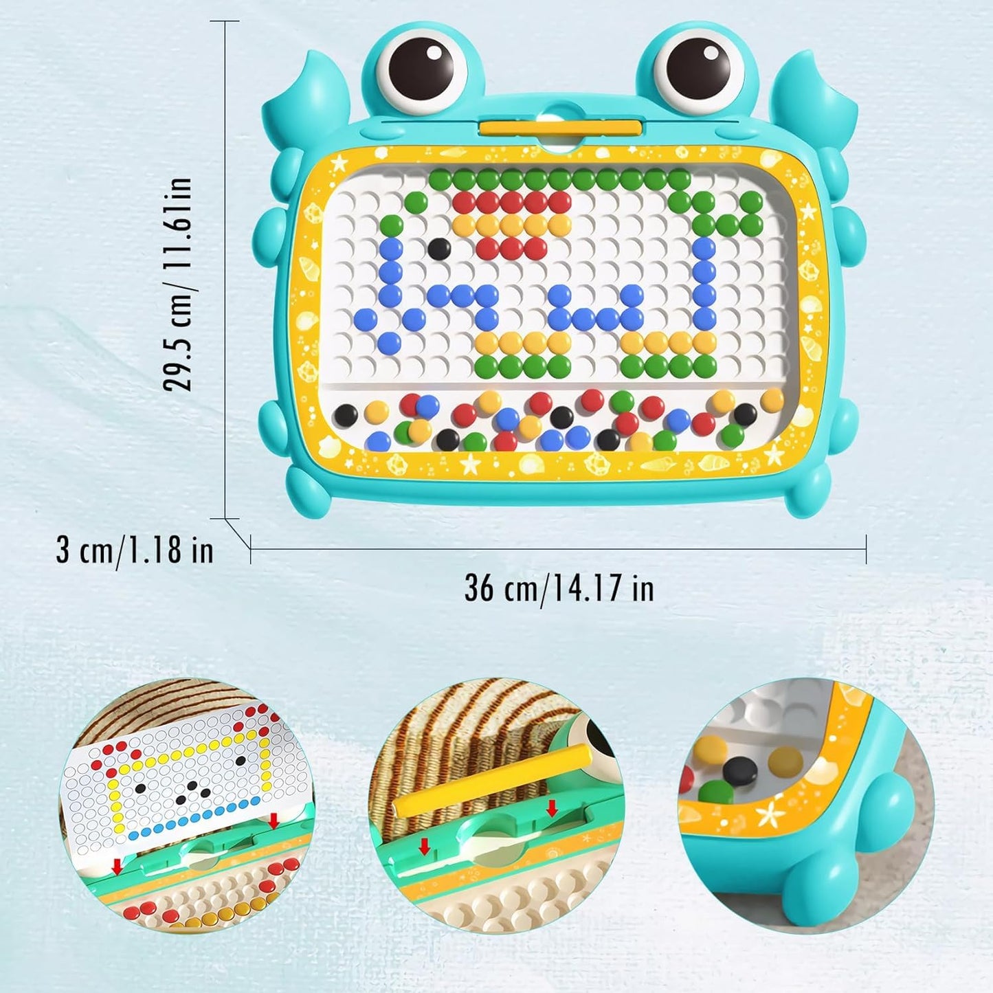 Crab Magnetic Drawing Board with Pen & Beads Kids Educational Toys - Toy Temple