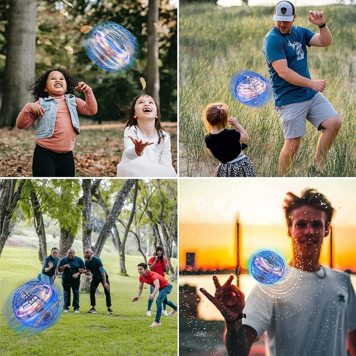 Flying Ball Toy, Flying Orb Ball Boomerang Mini Pro Spinner Toys for Boys Girls Kids Adult Indoor Outdoor, USB Rechargeable Built-in RGB Lights 360°Rotating(Multi Color)(1 PIS) - Toy Temple