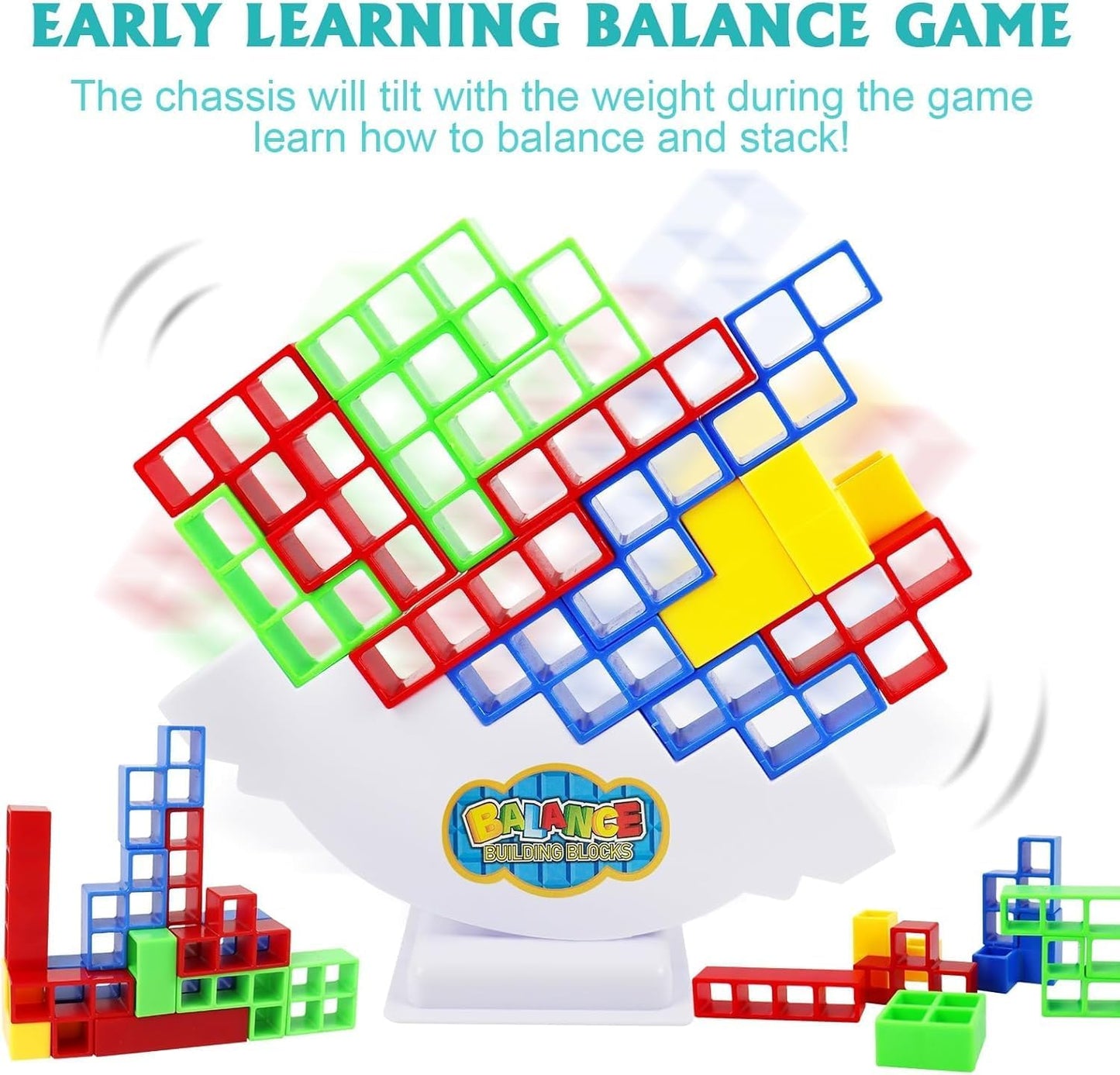 32 Pc Building Blocks Tetra Tower Balancing game for Kids 3 to 12 Years Stacking Puzzle Balance Toy for Children Brain Teaser Assembly Game Mind Trick Game Ideal Gift for Boys & Girls - Toy Temple