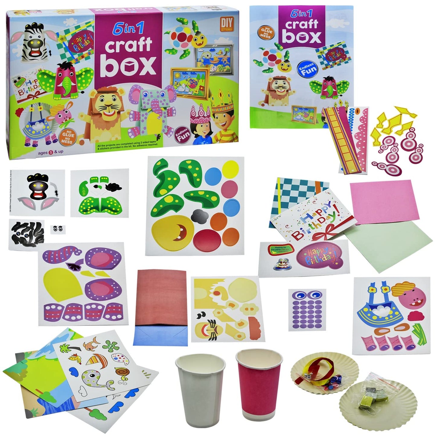 6 in 1 Craft Box, Do-It-Yourself Art & Craft Activity Projects Game Kit for Kids