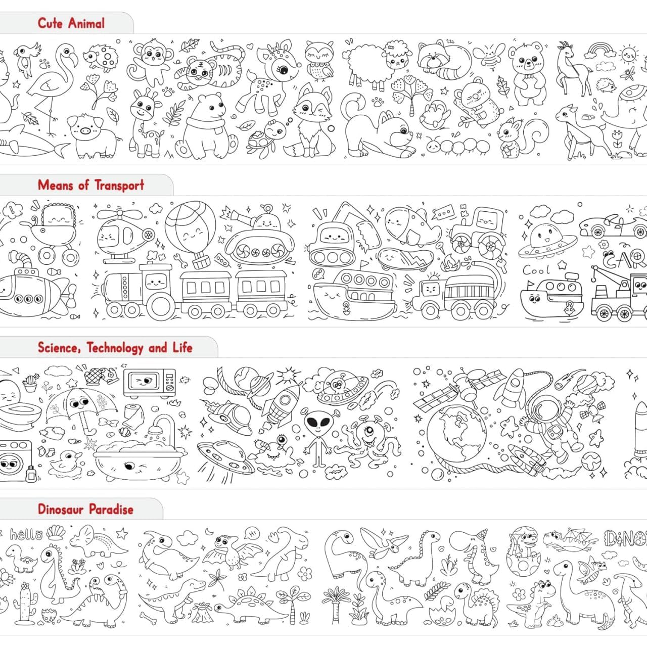 Children's Drawing Roll, Coloring Paper Roll for Kids, 30 X 300 Cm DIY Painting Drawing Paper Roll, Sticky Kids Art Roll, Early Educational Toys for Kids - Toy Temple