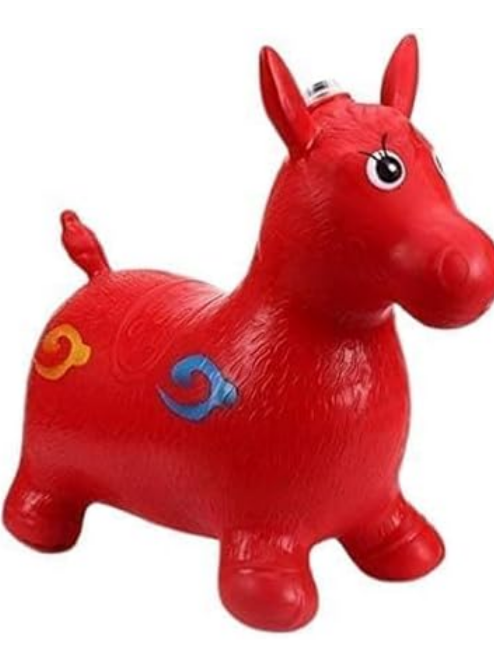 ToyTemple - Inflatable Rubber Jumping and Riding Horse Bouncing Horse Hopper Animal Toy for Kids with Double Quick II Hand Air Pump (Blue) Standard Size. - Toy Temple