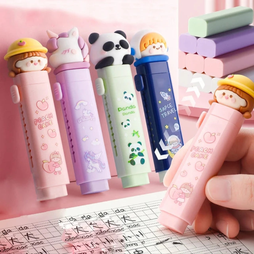 Eraser Combo for Kids – Cutter Shaped Eraser Set for Kids, Stationary Set for Kids, Rubber Eraser for Kids, Fancy Kawaii Erasers – Pack of 1 (Panda or Unicorn) - Toy Temple