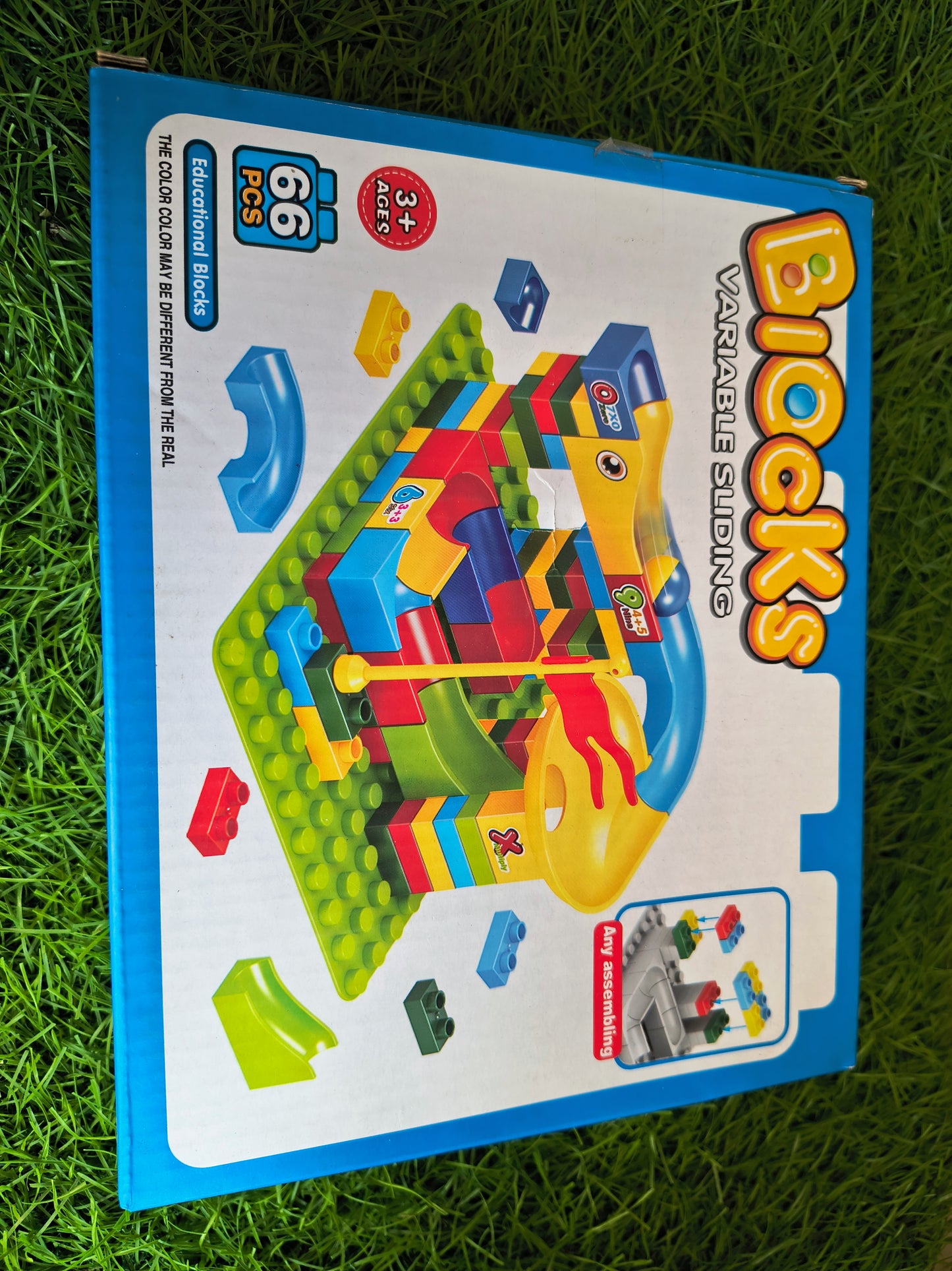 66 PCS Sliding Track Blocks with Ball - Variable Sliding Marble Race Building Blocks Toy for Kids | Fun 66 PCS Set of Sliding Track Blocks for Creative Play & Building Exciting Marble Races - Toy Temple