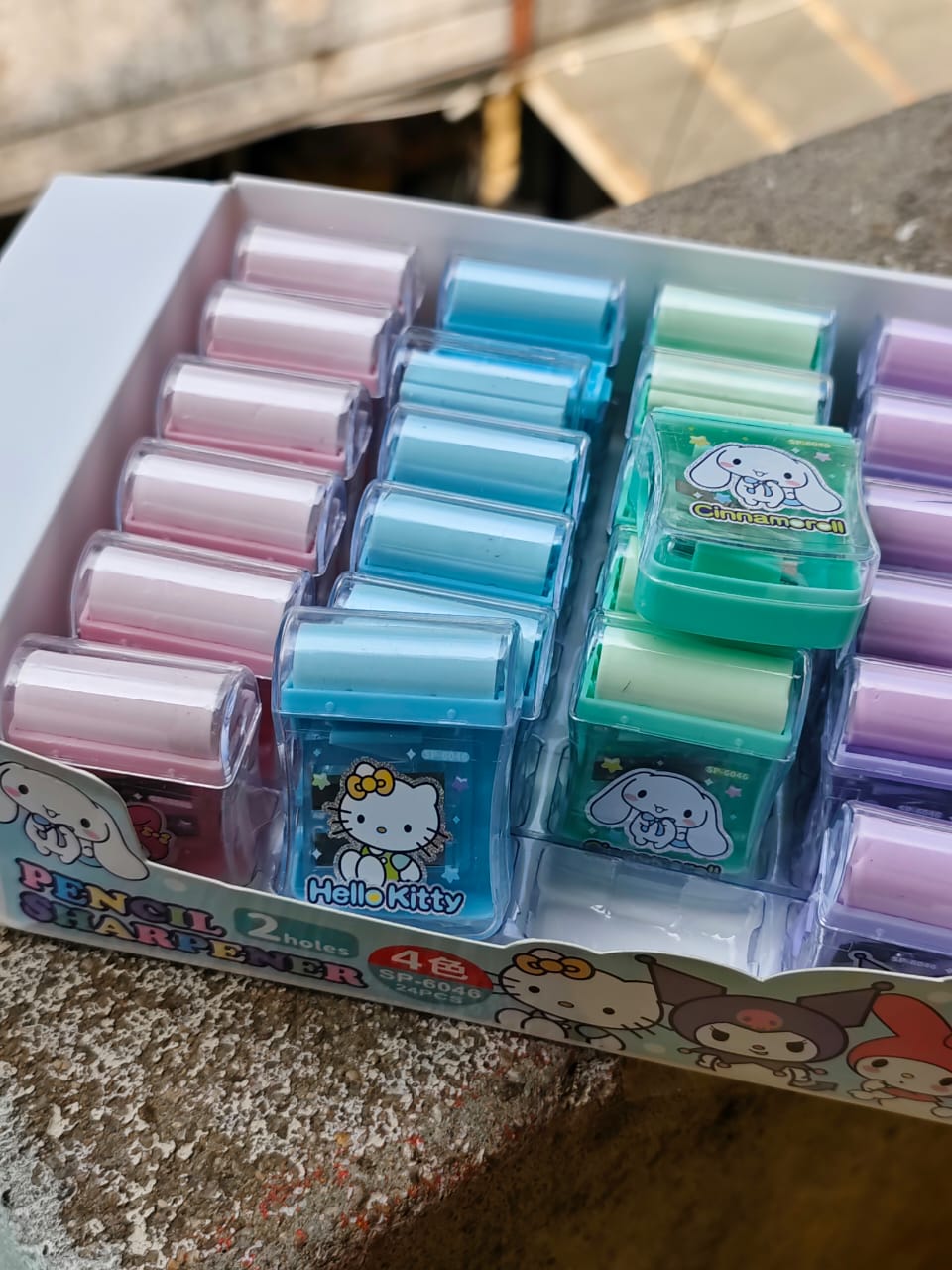 Cute Kitty Shape Pencil Sharpener Double Hole Cartoon Pencil Sharpener & Eraser Gift Prize Pen Planer for Elementary Students pack 1