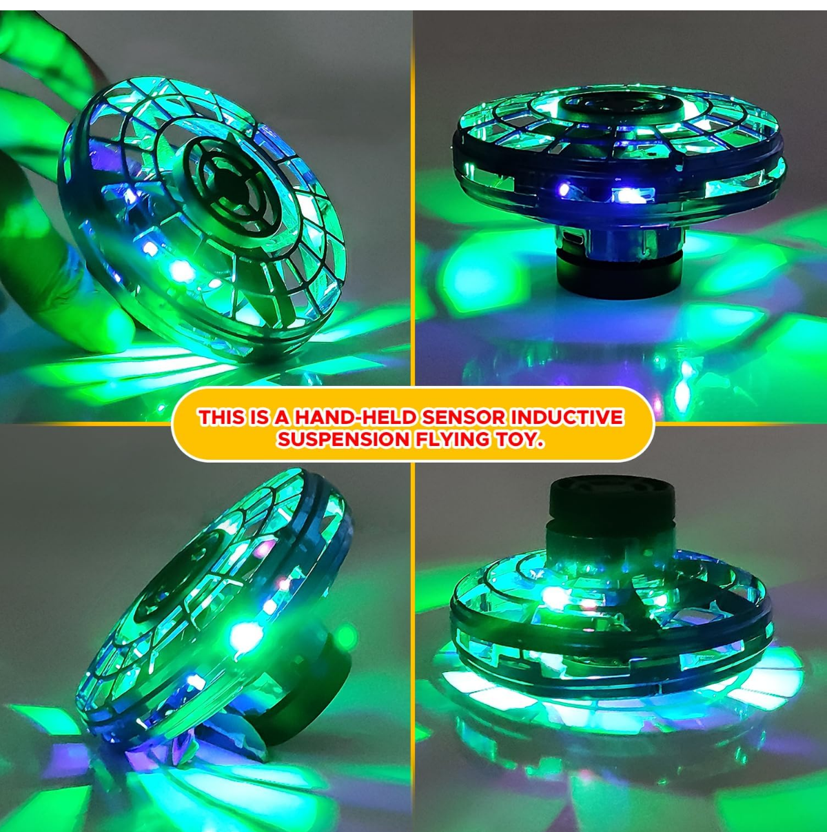 Hand Spinner I Fingertip Upgrade Flight I Mini UFO Drone Flying Spinner I Gyro Flying Spinner Decompression Toy for Adult and Kids Multicolor - Toy Temple
