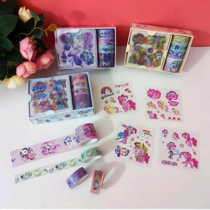 Washi Tape and Stickers Set Printed Decorative Paper Masking Tape Waterproof Sticker for Scrapbook, Bullet Journal, DIY Art & Craft, Multicolor Pack of 1 (Little Pony) - Toy Temple