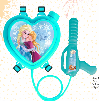 Heart Shape Water Tank With Gun Pichkari (Mix Design) (1200ML)