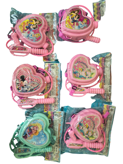 Heart Shape Water Tank With Gun Pichkari (Mix Design) (1200ML)